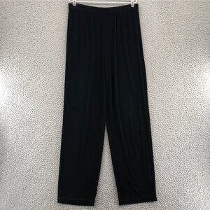 Chicos Pants Womens 1 US 8 Black Travelers Knit Pull On Stretch Ankle Straight